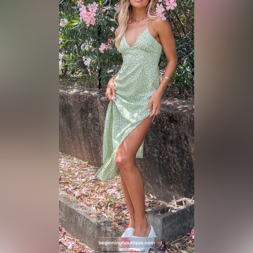 Beginning Boutique Mint Floral Dress